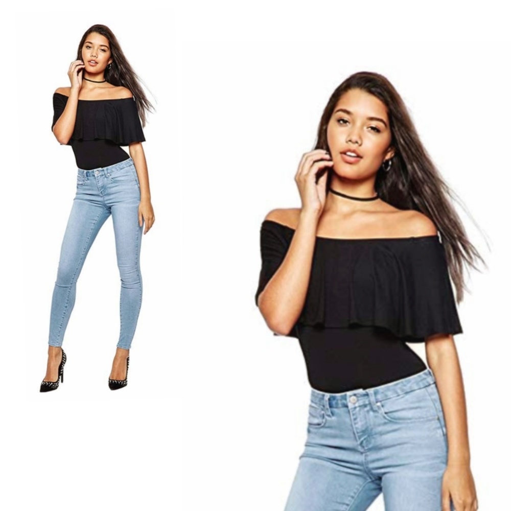 0livia ~ ruffled off shoulder top / bodysuit - Picture 2 of 8